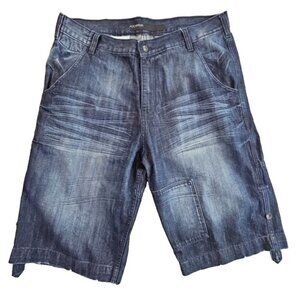 Rocawear Baggy Jean Shorts Men's Size 38 Flap Pockets Y2k Hip Hop Original Fit